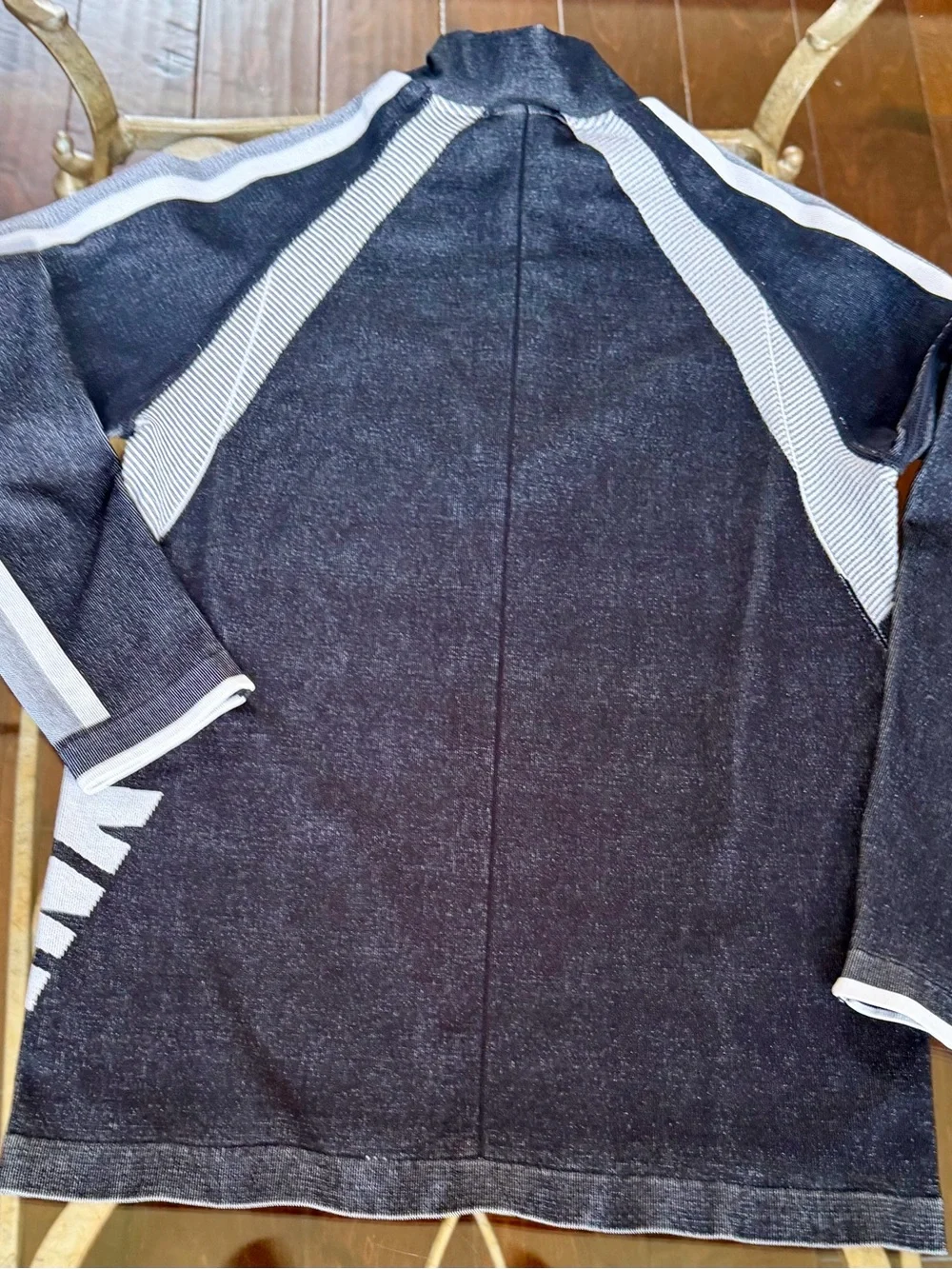 PINK Victoria's Secret Black Zip-Up Performance Sweater with White Accents - Picture 2 of 4